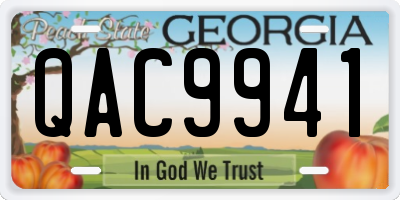 GA license plate QAC9941