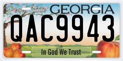 GA license plate QAC9943