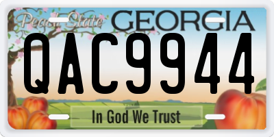 GA license plate QAC9944