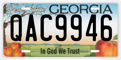 GA license plate QAC9946