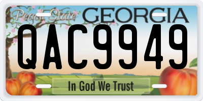 GA license plate QAC9949