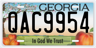 GA license plate QAC9954