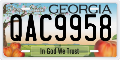 GA license plate QAC9958