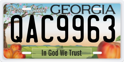 GA license plate QAC9963