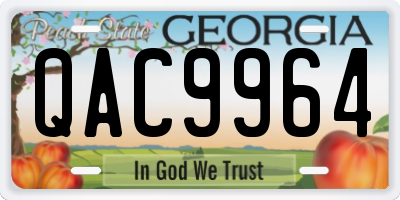 GA license plate QAC9964