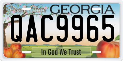 GA license plate QAC9965