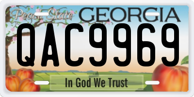 GA license plate QAC9969
