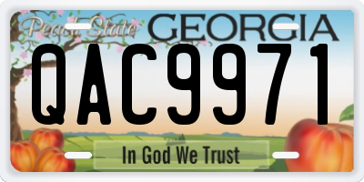 GA license plate QAC9971