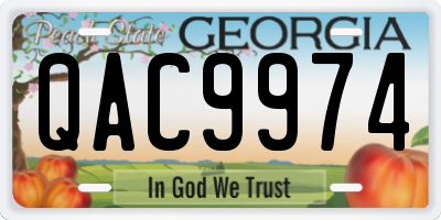 GA license plate QAC9974
