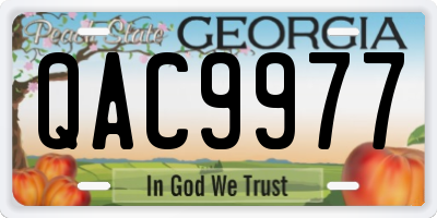 GA license plate QAC9977
