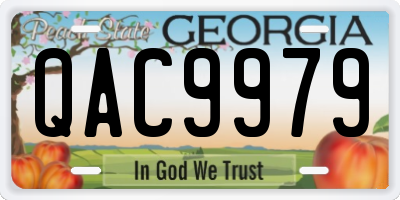 GA license plate QAC9979