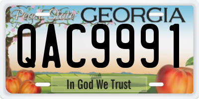GA license plate QAC9991