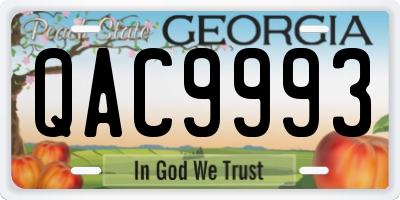 GA license plate QAC9993