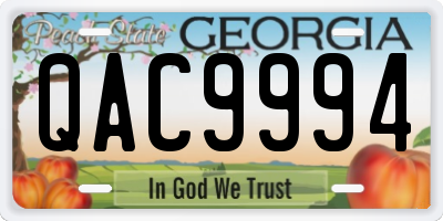 GA license plate QAC9994