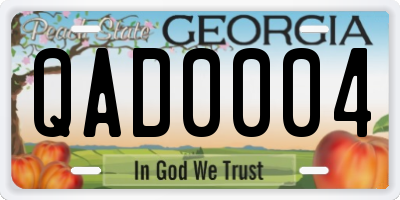 GA license plate QAD0004