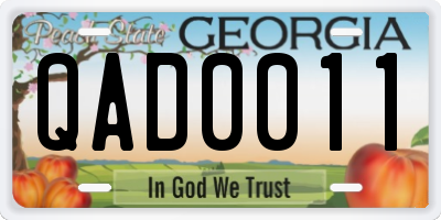 GA license plate QAD0011
