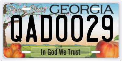GA license plate QAD0029