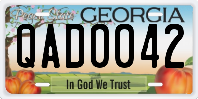 GA license plate QAD0042