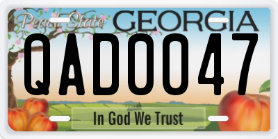 GA license plate QAD0047