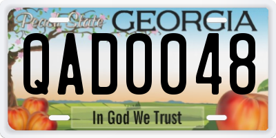 GA license plate QAD0048