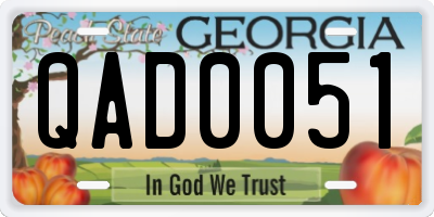 GA license plate QAD0051