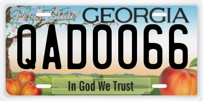 GA license plate QAD0066