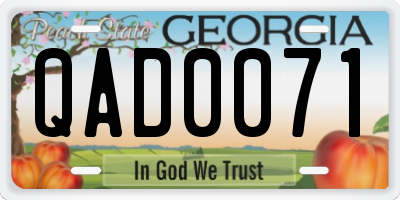 GA license plate QAD0071