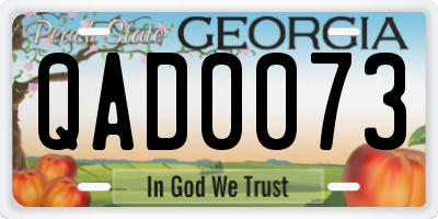 GA license plate QAD0073