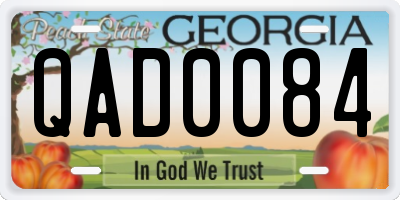 GA license plate QAD0084