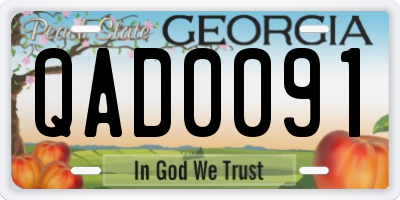 GA license plate QAD0091