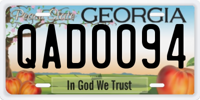 GA license plate QAD0094