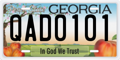 GA license plate QAD0101