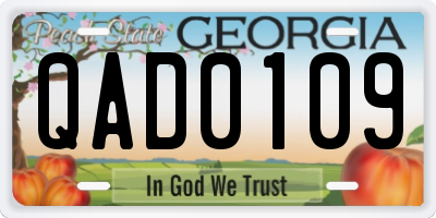GA license plate QAD0109