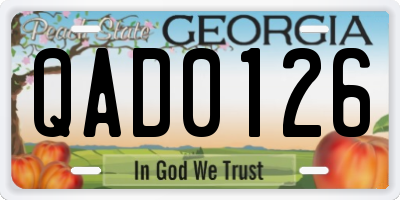 GA license plate QAD0126