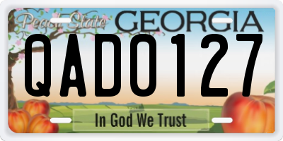 GA license plate QAD0127
