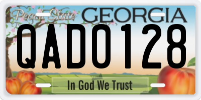 GA license plate QAD0128