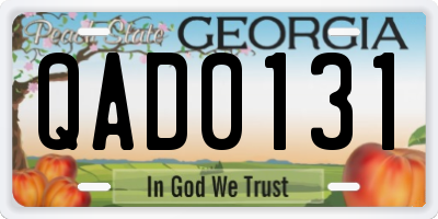 GA license plate QAD0131