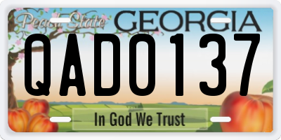 GA license plate QAD0137