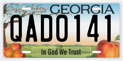 GA license plate QAD0141