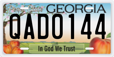 GA license plate QAD0144