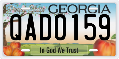 GA license plate QAD0159