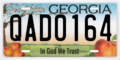 GA license plate QAD0164