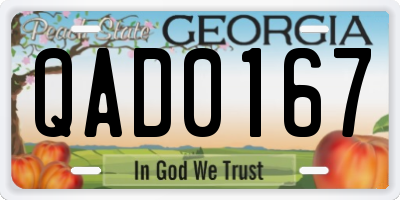 GA license plate QAD0167