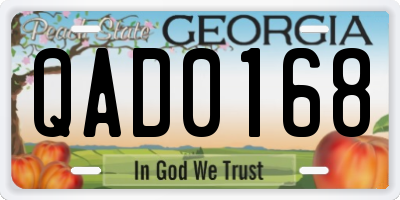 GA license plate QAD0168
