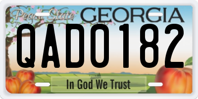 GA license plate QAD0182