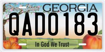 GA license plate QAD0183