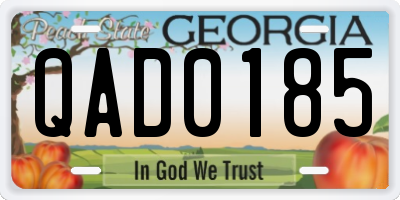 GA license plate QAD0185