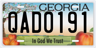 GA license plate QAD0191