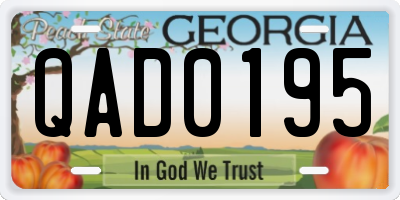 GA license plate QAD0195