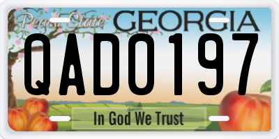 GA license plate QAD0197